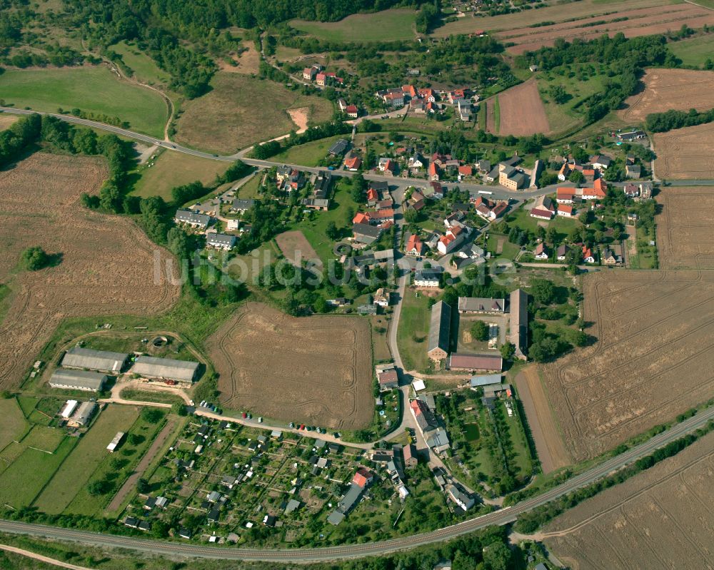 Rubitz von oben - Dorfkern am Feldrand in Rubitz im Bundesland Thüringen, Deutschland