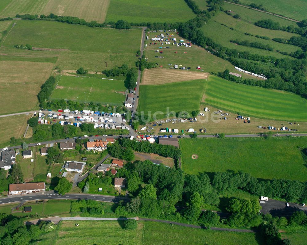 Luftaufnahme Rudingshain - Dorfkern am Feldrand in Rudingshain im Bundesland Hessen, Deutschland