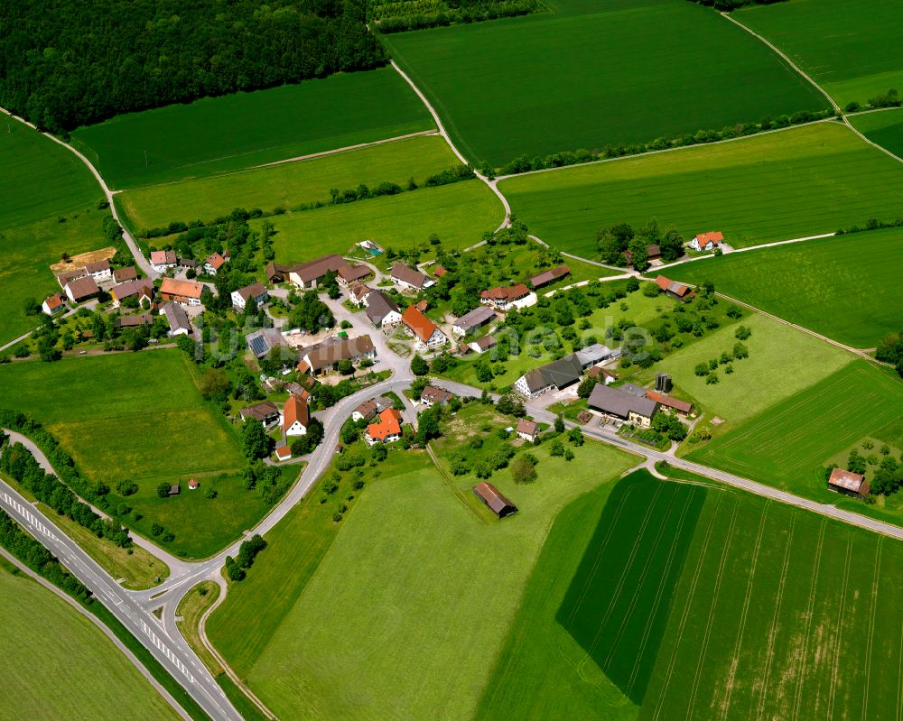 Luftbild Schammach - Dorfkern am Feldrand in Schammach im Bundesland Baden-Württemberg, Deutschland