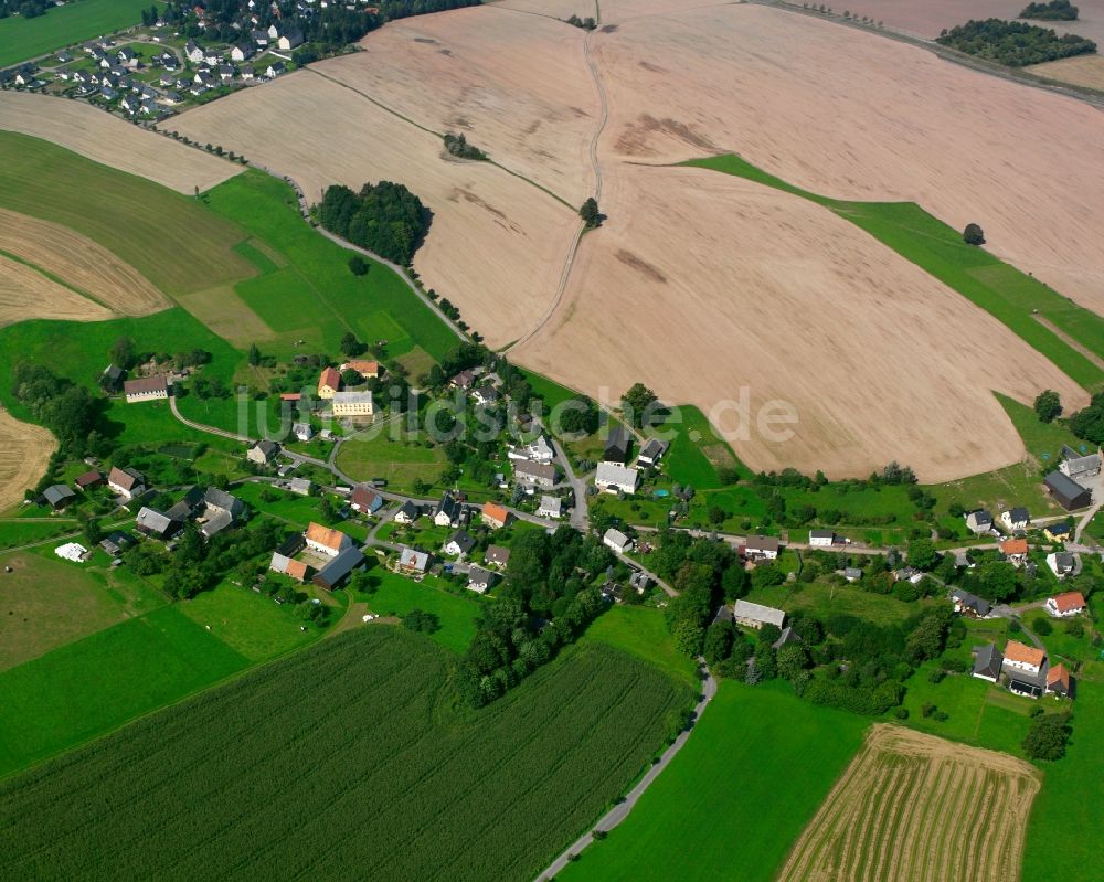 Luftbild Schellenberg - Dorfkern am Feldrand in Schellenberg im Bundesland Sachsen, Deutschland