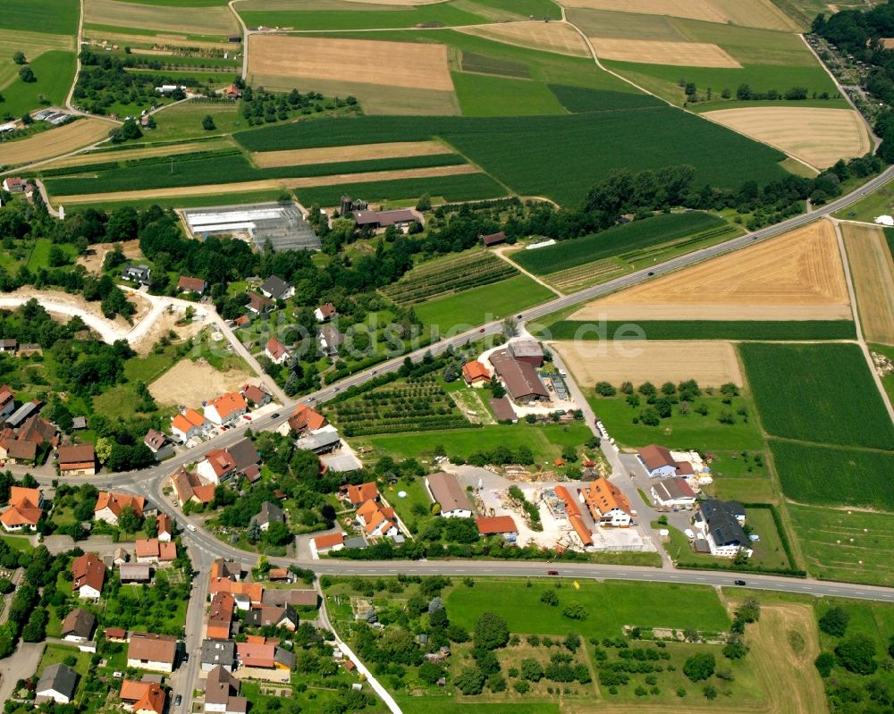 Schlat von oben - Dorfkern am Feldrand in Schlat im Bundesland Baden-Württemberg, Deutschland