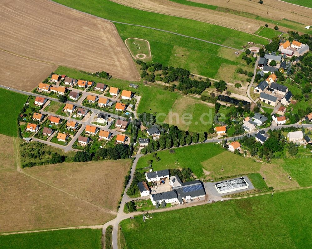 Luftaufnahme Schlegel - Dorfkern am Feldrand in Schlegel im Bundesland Sachsen, Deutschland