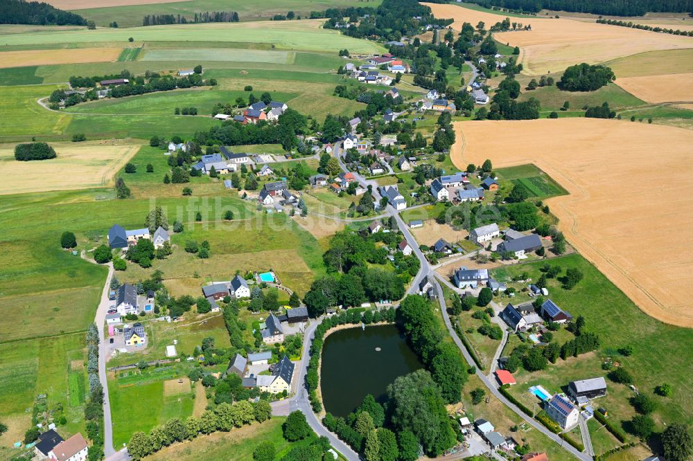 Schönerstadt von oben - Dorfkern am Feldrand in Schönerstadt im Bundesland Sachsen, Deutschland