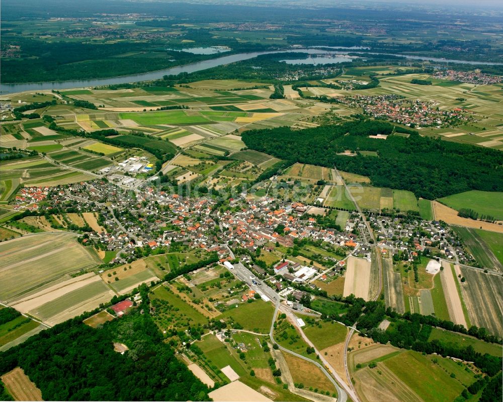 Luftbild Schwarzach - Dorfkern am Feldrand in Schwarzach im Bundesland Baden-Württemberg, Deutschland