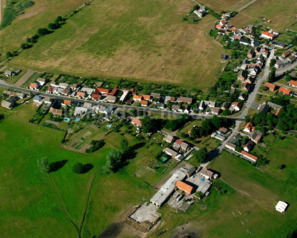 Schweinitz aus der Vogelperspektive: Dorfkern am Feldrand in Schweinitz im Bundesland Sachsen-Anhalt, Deutschland