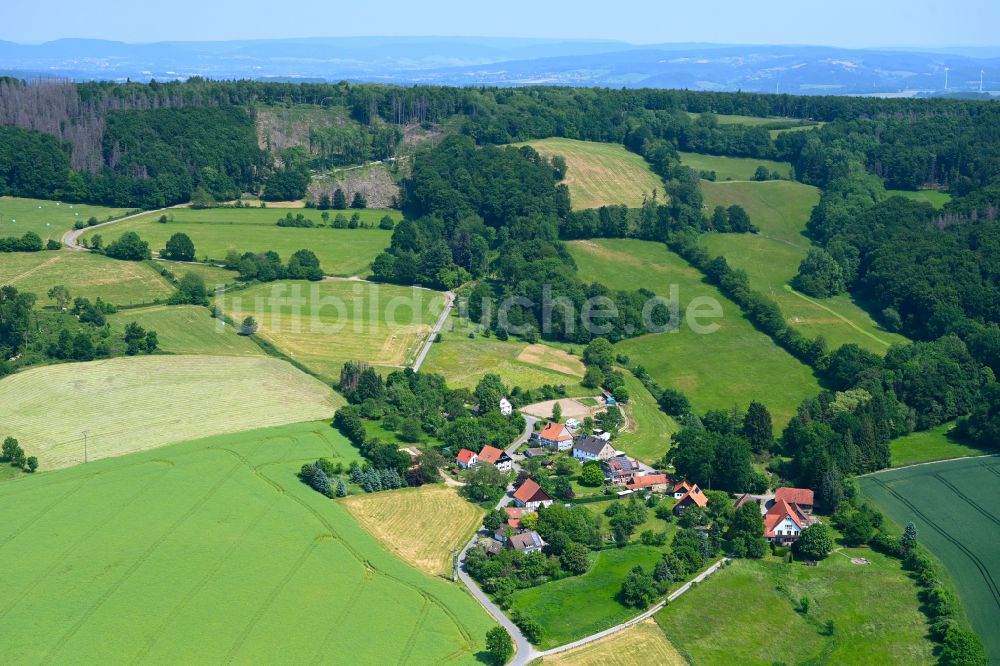 Luftbild Schwelentrup - Dorfkern am Feldrand in Schwelentrup im Bundesland Nordrhein-Westfalen, Deutschland