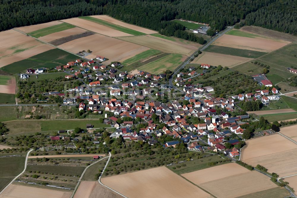 Seifriedsburg aus der Vogelperspektive: Dorfkern am Feldrand in Seifriedsburg im Bundesland Bayern, Deutschland