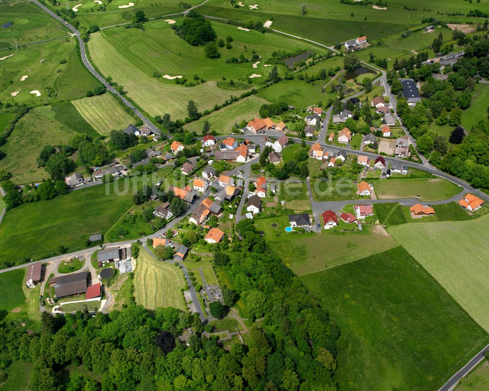 Luftbild Sickendorf - Dorfkern am Feldrand in Sickendorf im Bundesland Hessen, Deutschland