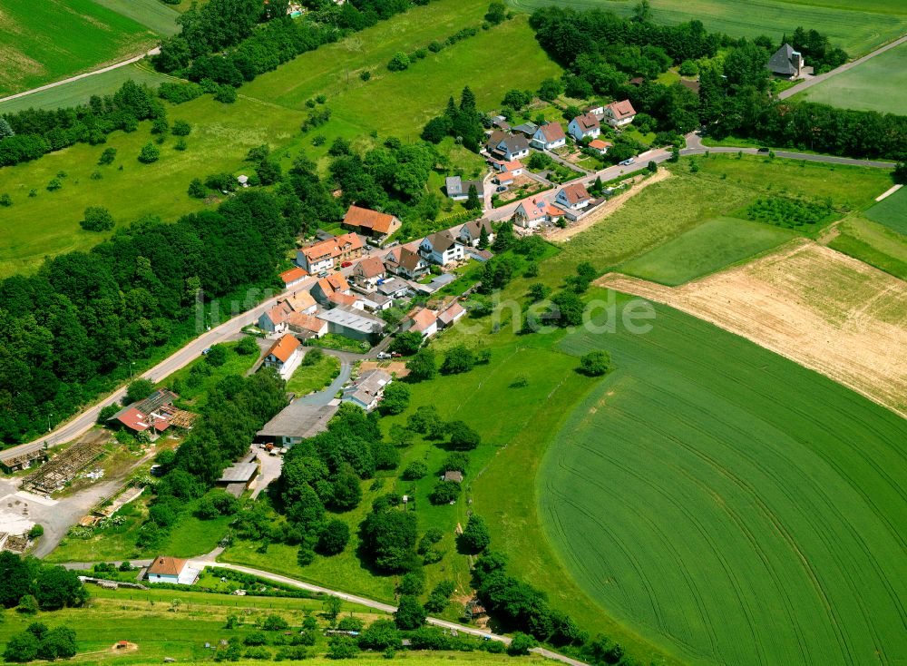 Sippersfeld von oben - Dorfkern am Feldrand in Sippersfeld im Bundesland Rheinland-Pfalz, Deutschland