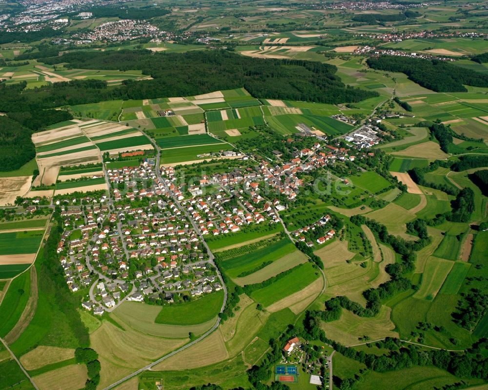 Luftbild Sparwiesen - Dorfkern am Feldrand in Sparwiesen im Bundesland Baden-Württemberg, Deutschland