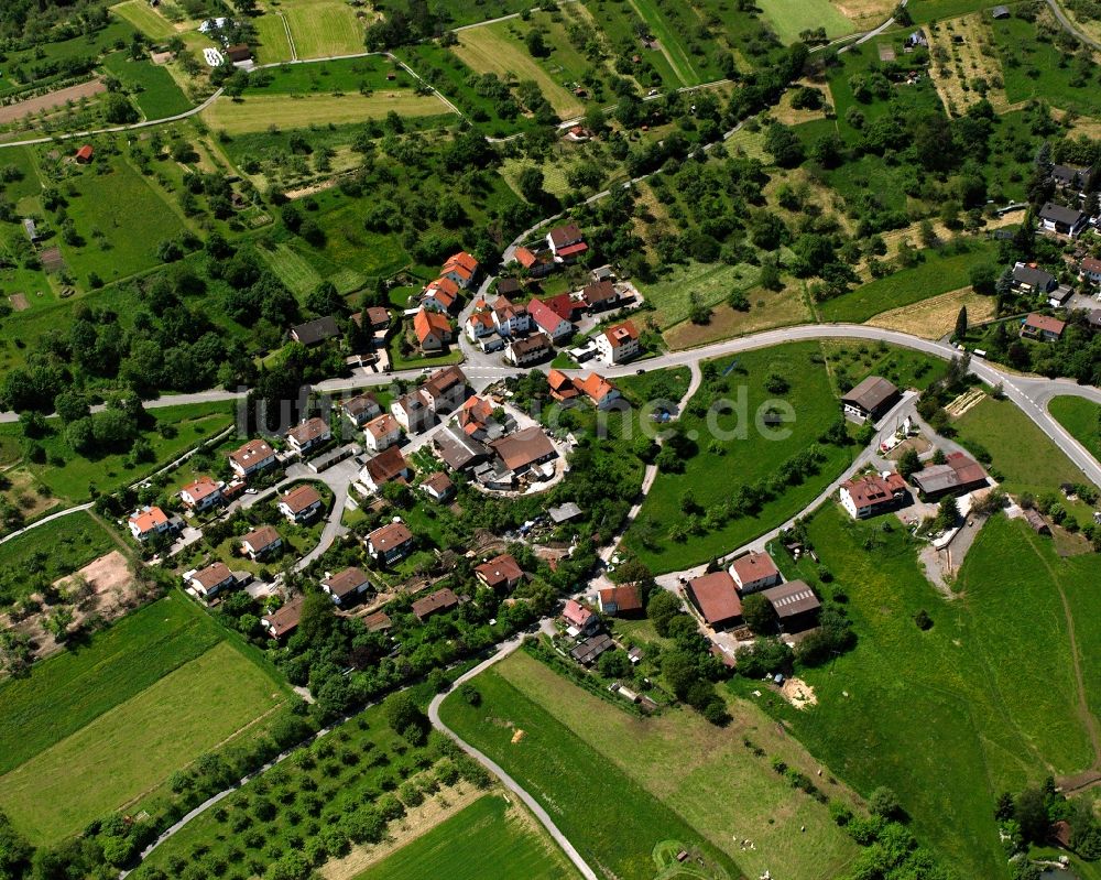 Spechtshof von oben - Dorfkern am Feldrand in Spechtshof im Bundesland Baden-Württemberg, Deutschland