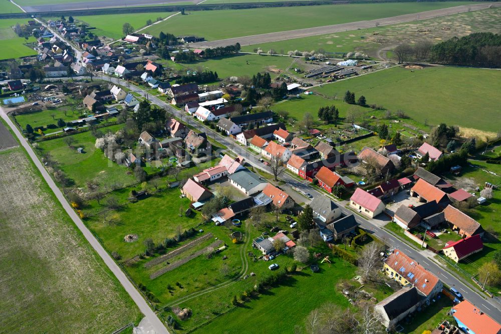 Stackelitz von oben - Dorfkern am Feldrand in Stackelitz im Bundesland Sachsen-Anhalt, Deutschland