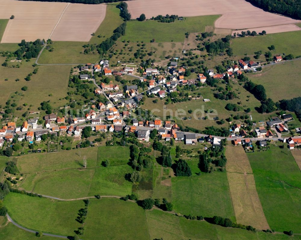 Luftbild Steinbuch - Dorfkern am Feldrand in Steinbuch im Bundesland Hessen, Deutschland