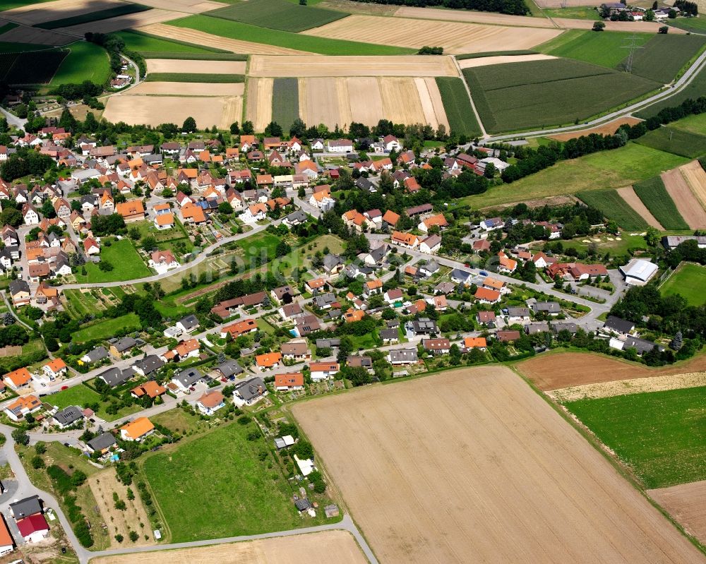 Luftaufnahme Stetten a.H. - Dorfkern am Feldrand in Stetten a.H. im Bundesland Baden-Württemberg, Deutschland