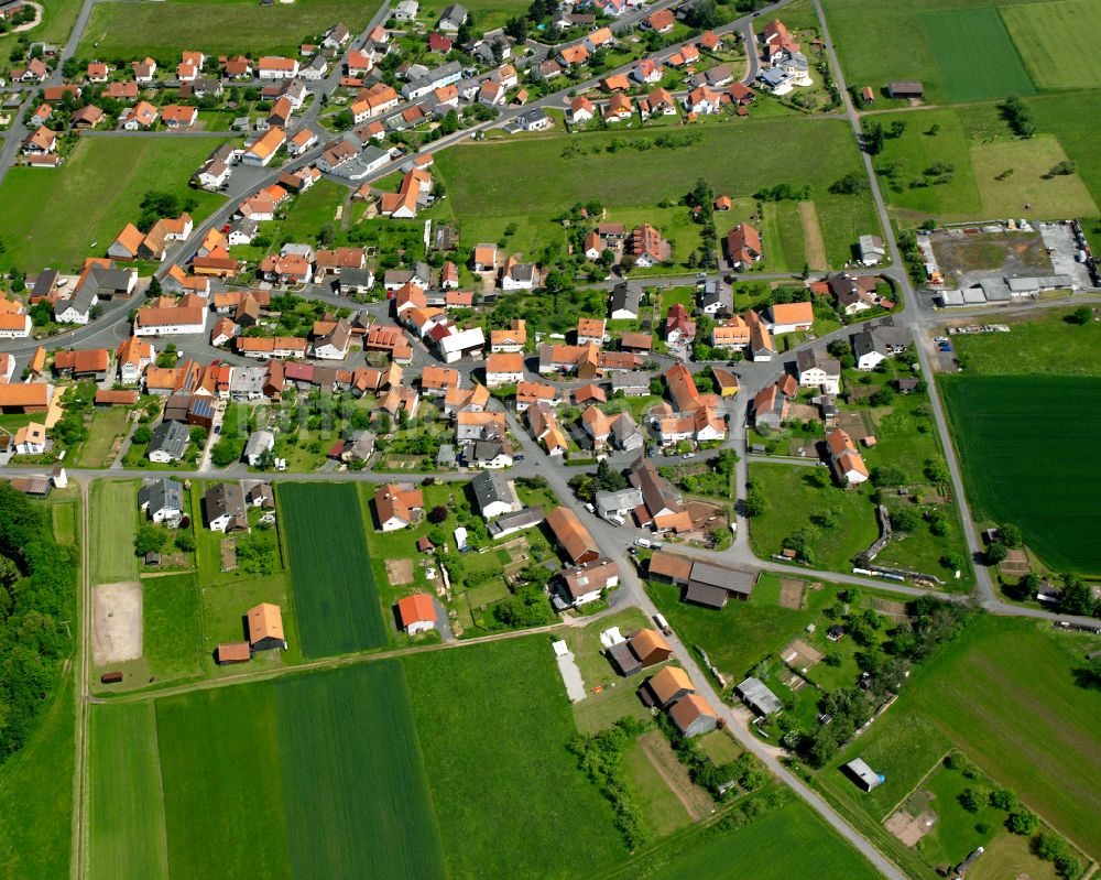 Luftbild Stockhausen - Dorfkern am Feldrand in Stockhausen im Bundesland Hessen, Deutschland