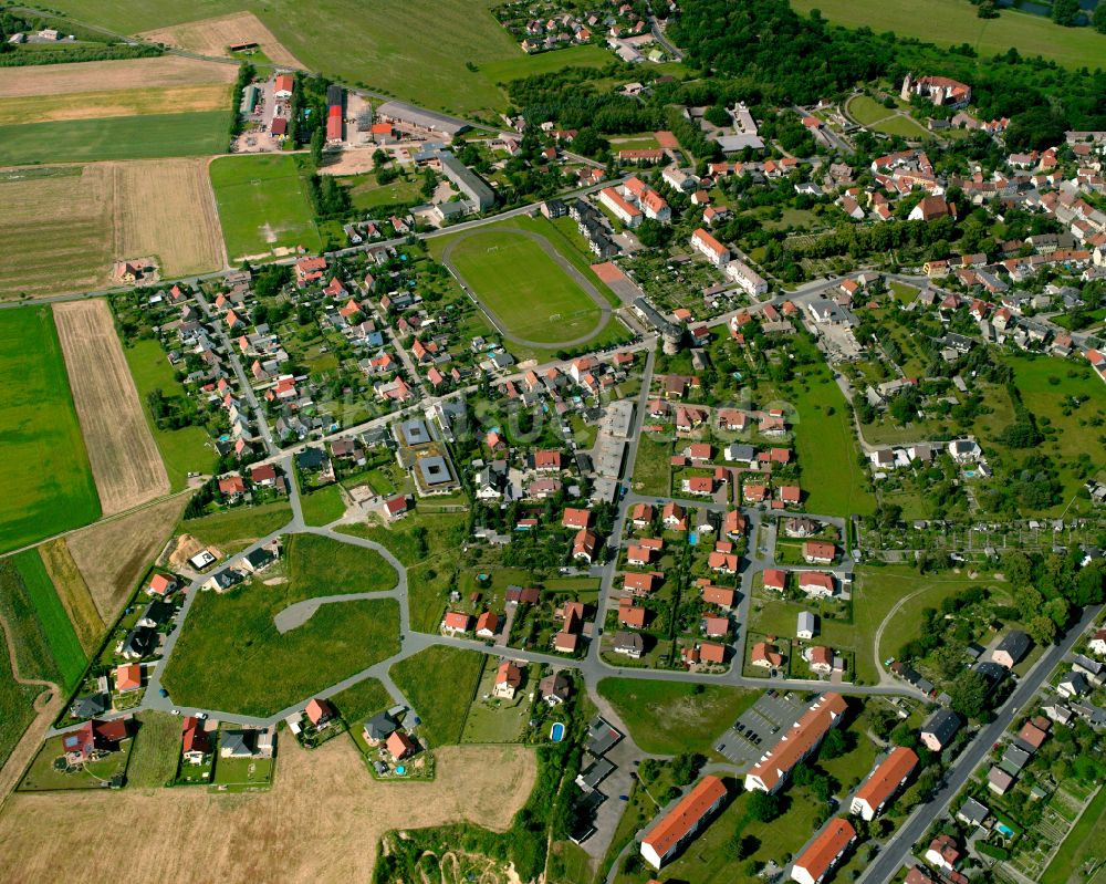 Luftbild Strehla - Dorfkern am Feldrand in Strehla im Bundesland Sachsen, Deutschland