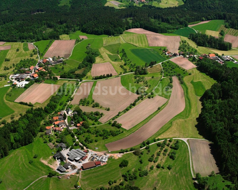 Luftbild Sulzbach an der Murr - Dorfkern am Feldrand in Sulzbach an der Murr im Bundesland Baden-Württemberg, Deutschland