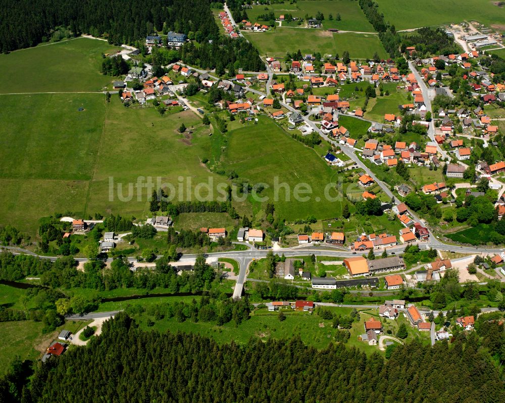 Luftaufnahme Tanne - Dorfkern am Feldrand in Tanne im Bundesland Sachsen-Anhalt, Deutschland