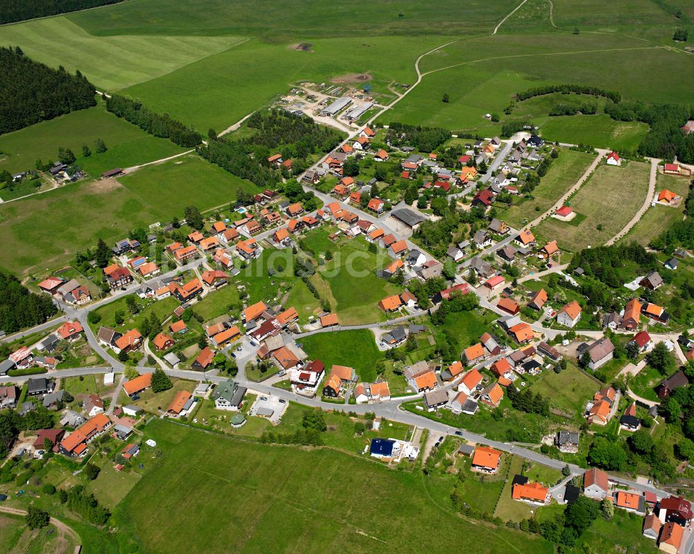 Luftaufnahme Tanne - Dorfkern am Feldrand in Tanne im Bundesland Sachsen-Anhalt, Deutschland