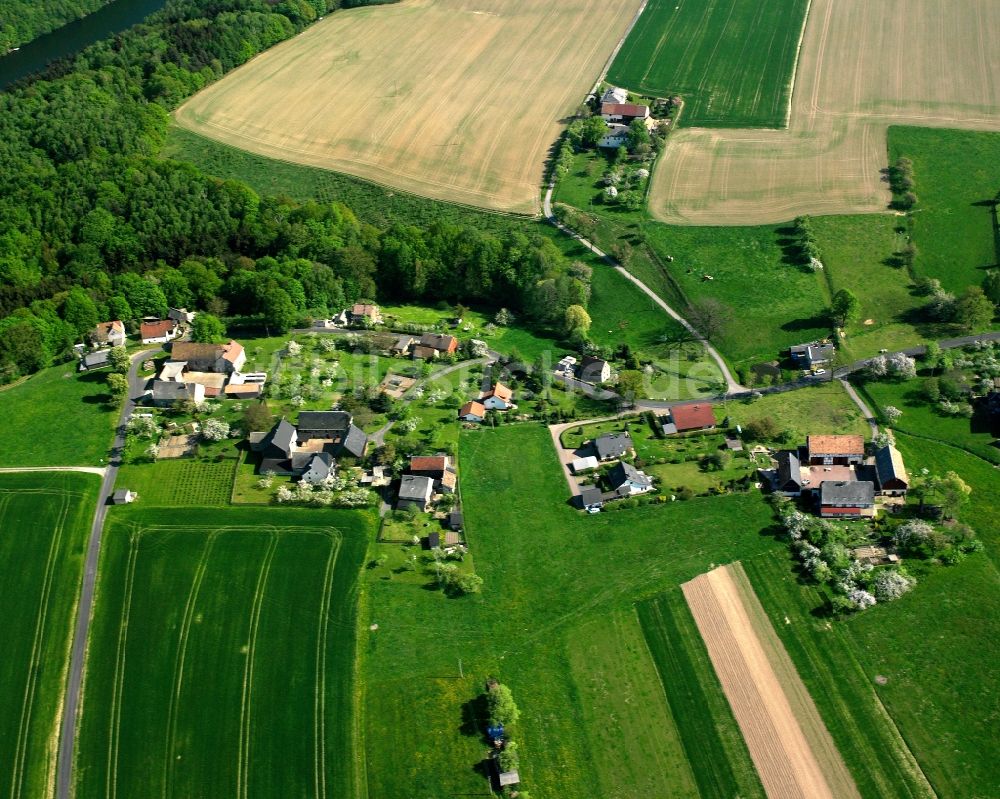 Luftbild Tanneberg - Dorfkern am Feldrand in Tanneberg im Bundesland Sachsen, Deutschland