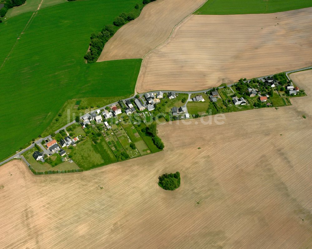 Luftbild Teichwolframsdorf - Dorfkern am Feldrand in Teichwolframsdorf im Bundesland Thüringen, Deutschland