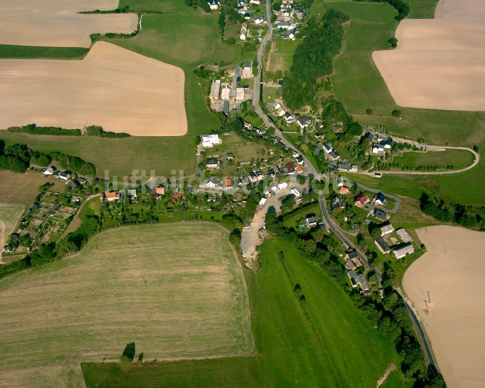 Luftbild Teichwolframsdorf - Dorfkern am Feldrand in Teichwolframsdorf im Bundesland Thüringen, Deutschland