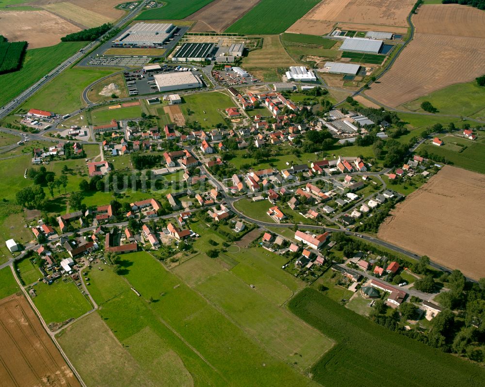 Luftbild Thiendorf - Dorfkern am Feldrand in Thiendorf im Bundesland Sachsen, Deutschland