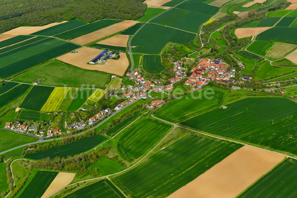 Luftbild Tiefenstockheim - Dorfkern am Feldrand in Tiefenstockheim im Bundesland Bayern, Deutschland