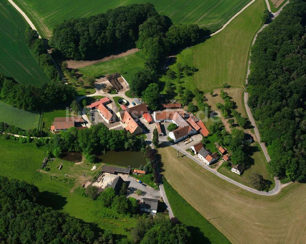 Luftbild Trachenhöfstatt - Dorfkern am Feldrand in Trachenhöfstatt im Bundesland Bayern, Deutschland