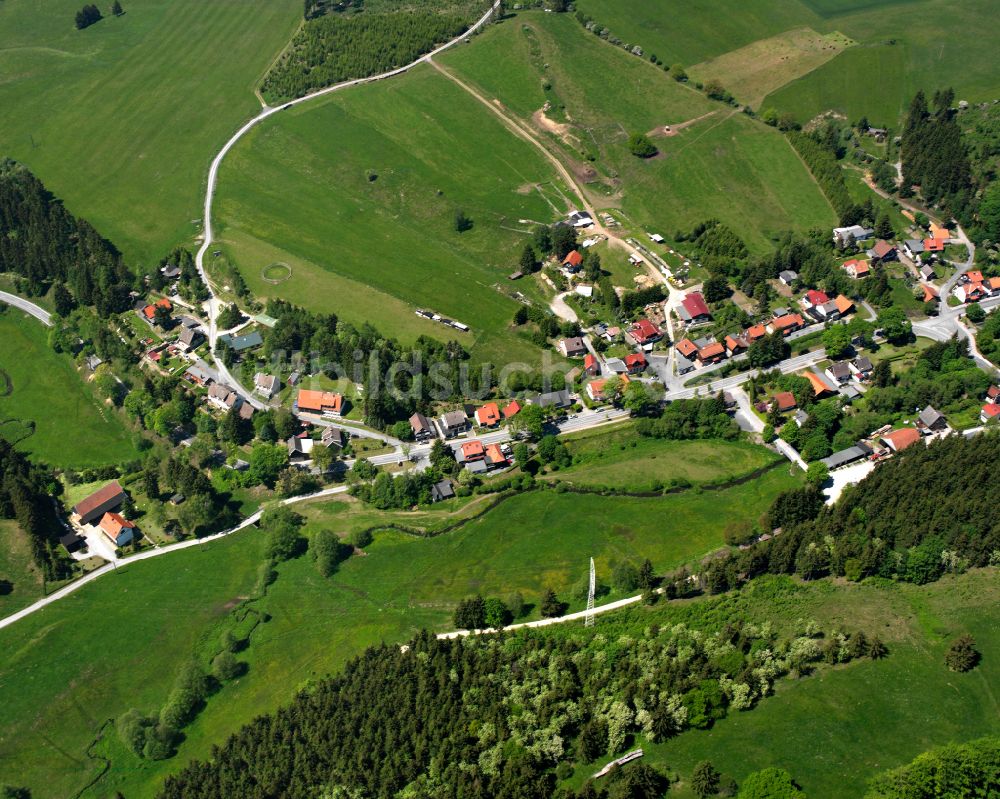 Luftbild Trautenstein - Dorfkern am Feldrand in Trautenstein im Bundesland Sachsen-Anhalt, Deutschland