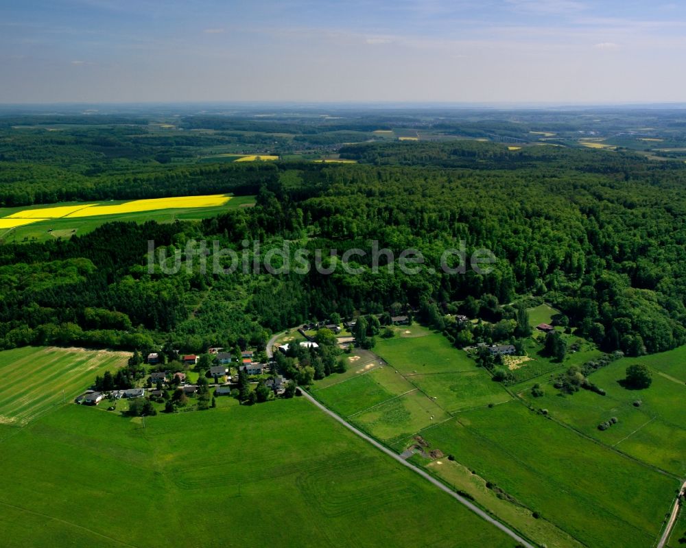 Luftbild Treis - Dorfkern am Feldrand in Treis im Bundesland Hessen, Deutschland