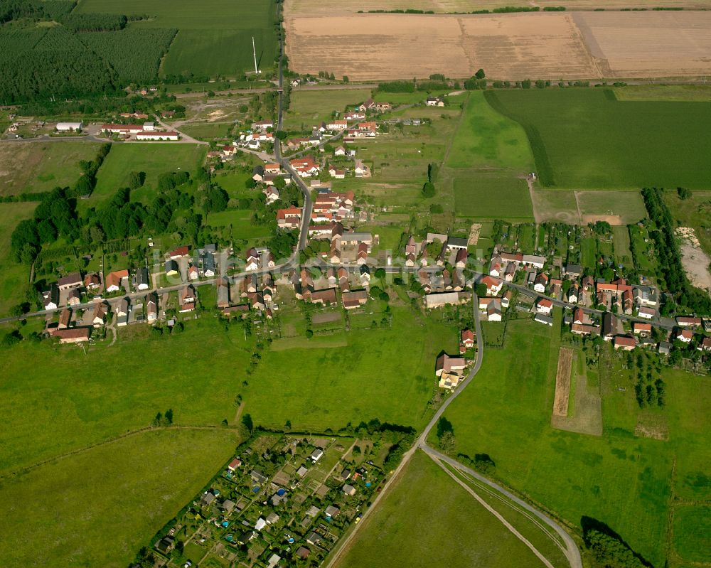 Luftbild Treugeböhla - Dorfkern am Feldrand in Treugeböhla im Bundesland Sachsen, Deutschland
