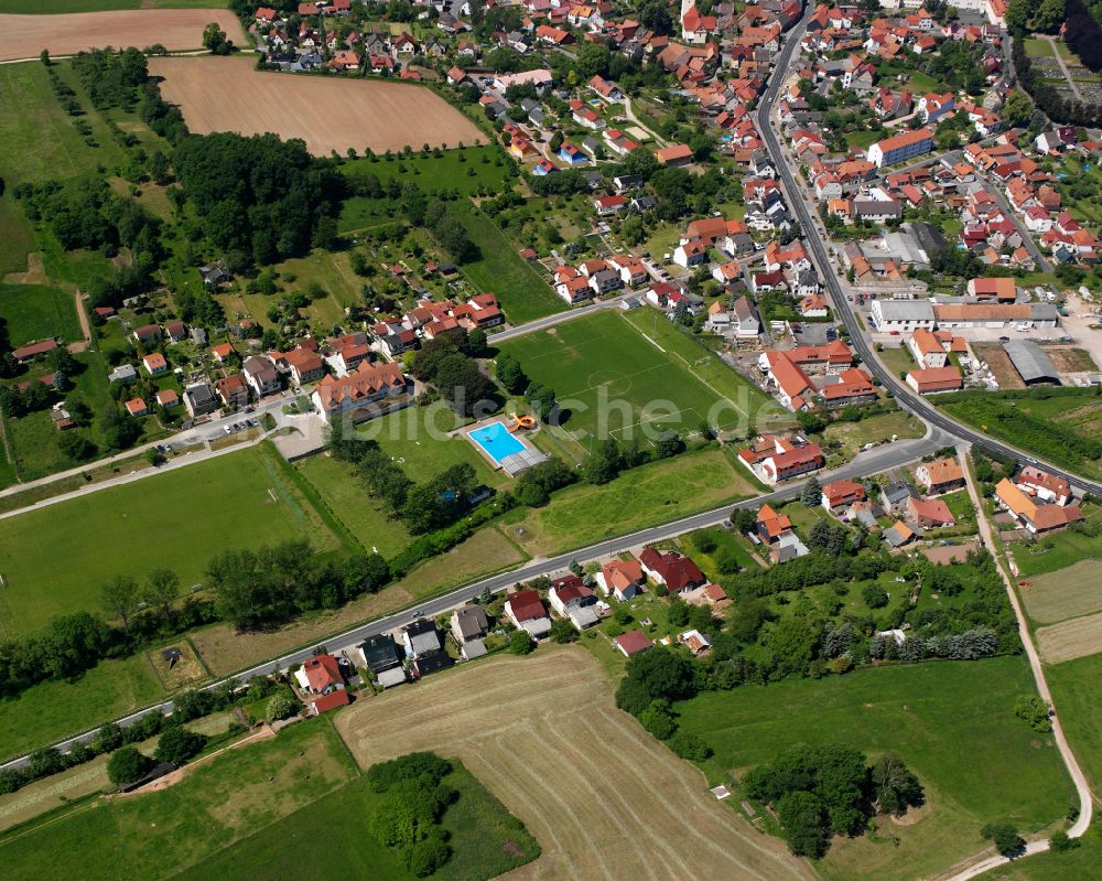 Luftbild Uder - Dorfkern am Feldrand in Uder im Bundesland Thüringen, Deutschland