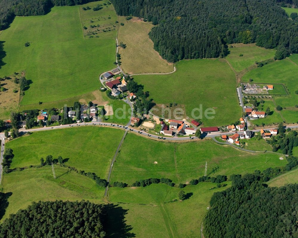 Luftbild Unter-Mossau - Dorfkern am Feldrand in Unter-Mossau im Bundesland Hessen, Deutschland