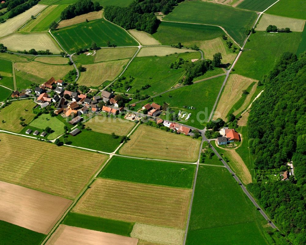 Luftbild Unterstoppel - Dorfkern am Feldrand in Unterstoppel im Bundesland Hessen, Deutschland