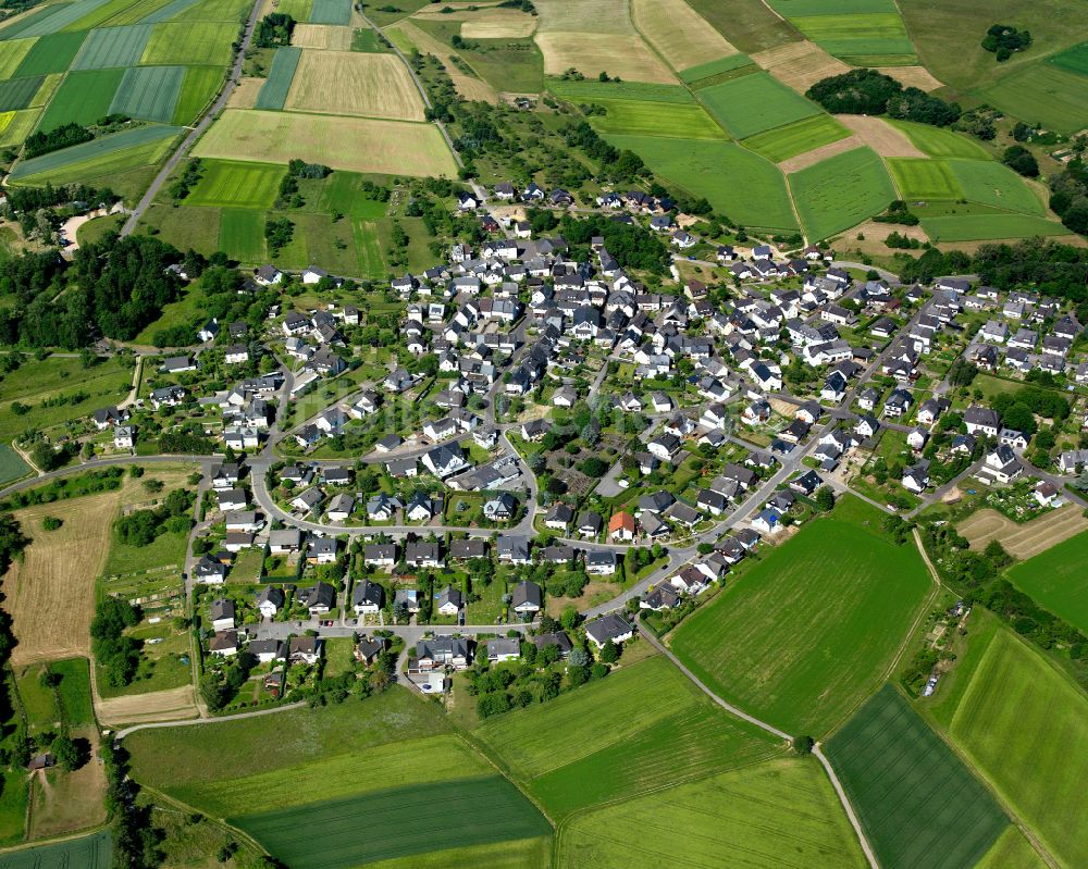 Luftbild Urbar - Dorfkern am Feldrand in Urbar im Bundesland Rheinland-Pfalz, Deutschland