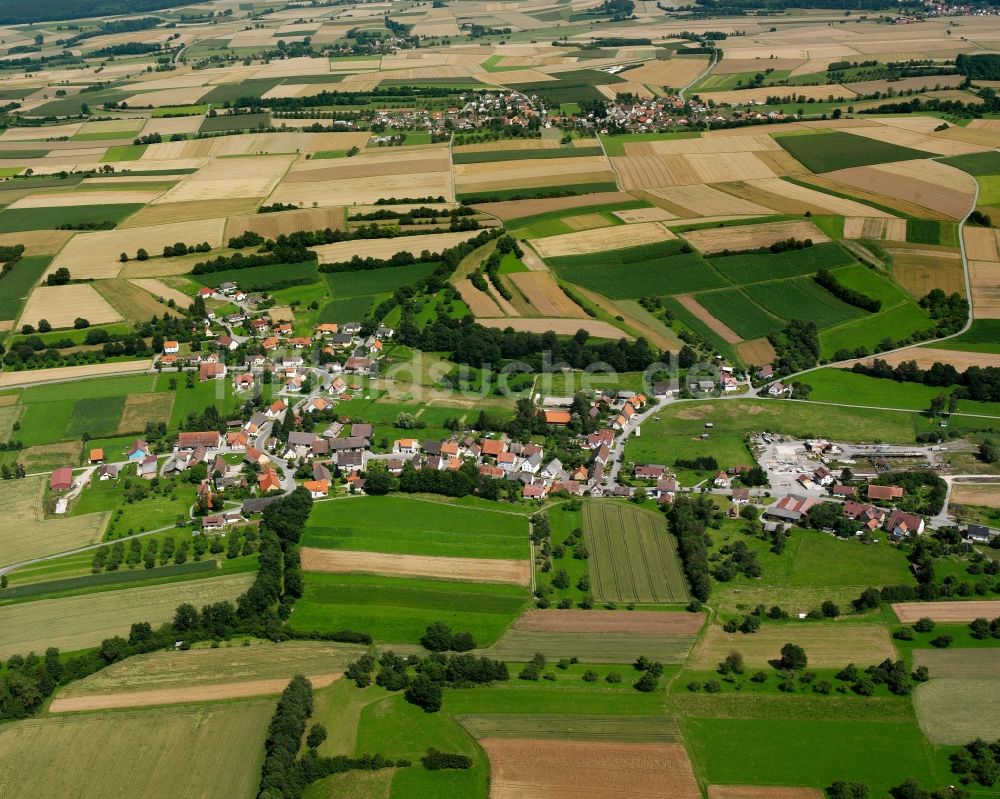 Luftbild Ursendorf - Dorfkern am Feldrand in Ursendorf im Bundesland Baden-Württemberg, Deutschland