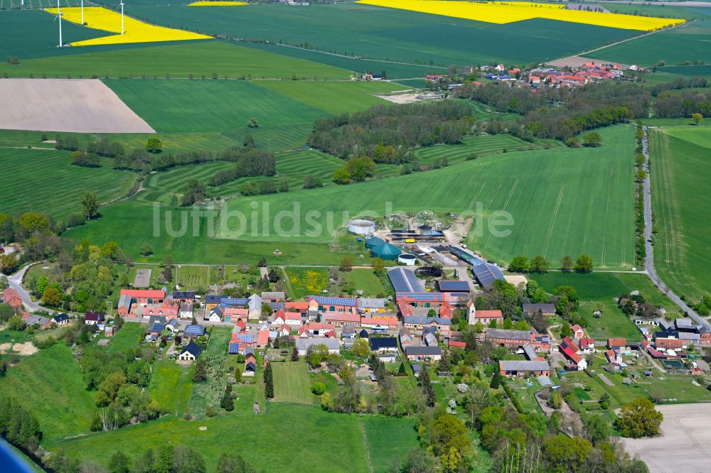 Vinzelberg von oben - Dorfkern am Feldrand in Vinzelberg im Bundesland Sachsen-Anhalt, Deutschland