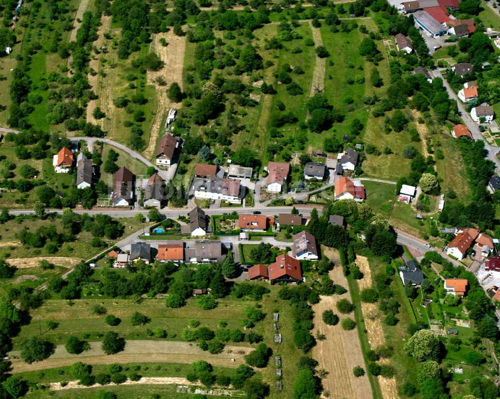 Luftbild Völkersbach - Dorfkern am Feldrand in Völkersbach im Bundesland Baden-Württemberg, Deutschland