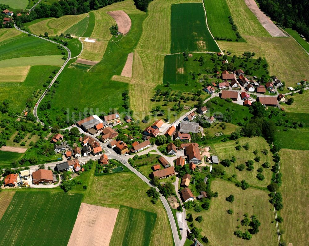 Luftbild Vorderwestermurr - Dorfkern am Feldrand in Vorderwestermurr im Bundesland Baden-Württemberg, Deutschland