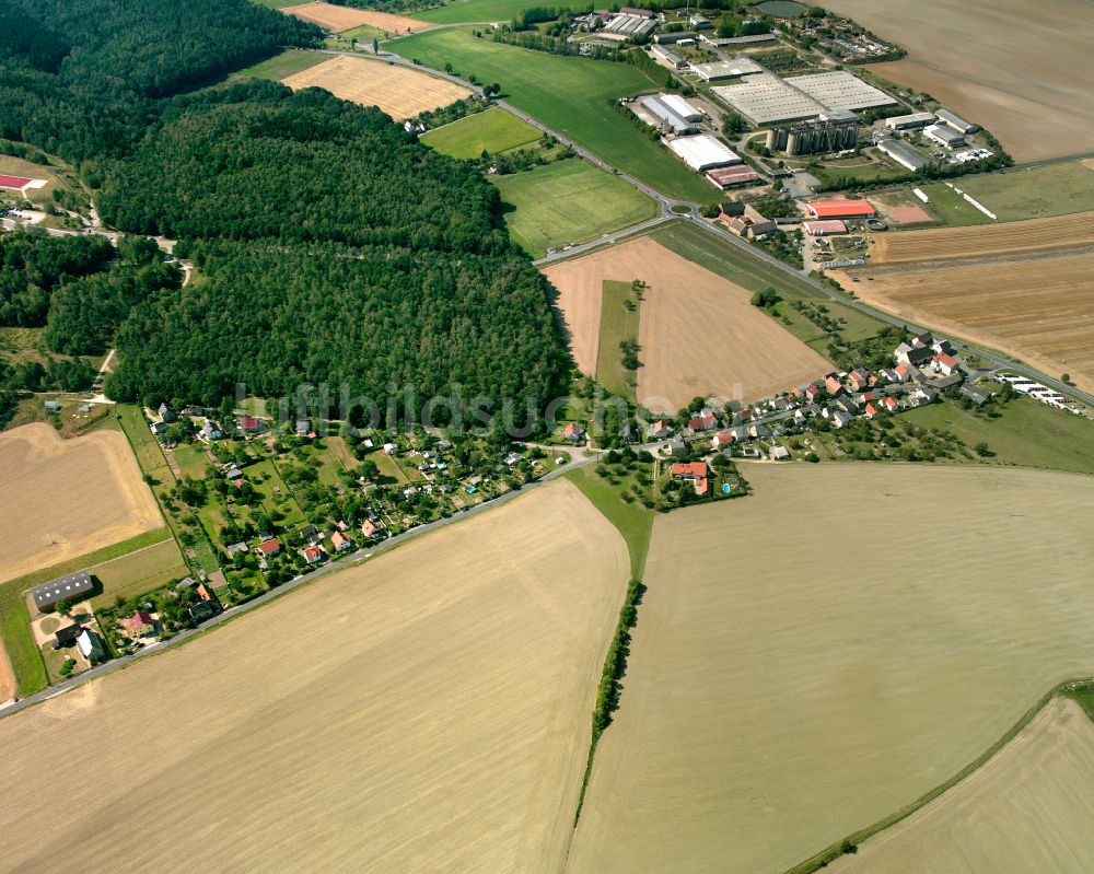 Luftaufnahme Wacholderbaum - Dorfkern am Feldrand in Wacholderbaum im Bundesland Thüringen, Deutschland