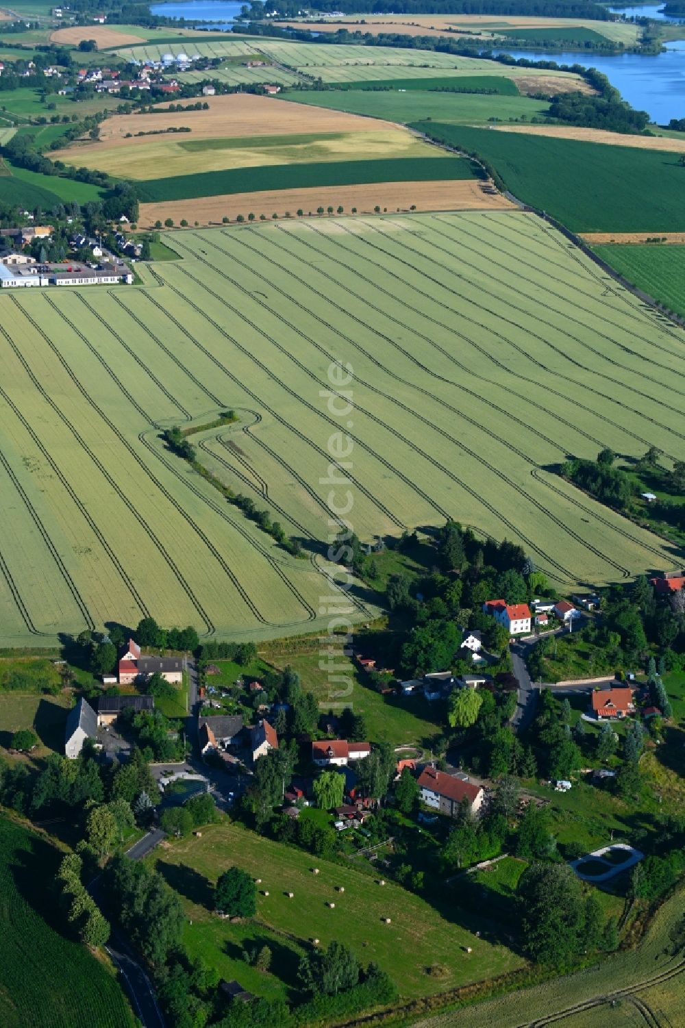 Luftbild Wadewitz - Dorfkern am Feldrand in Wadewitz im Bundesland Sachsen, Deutschland