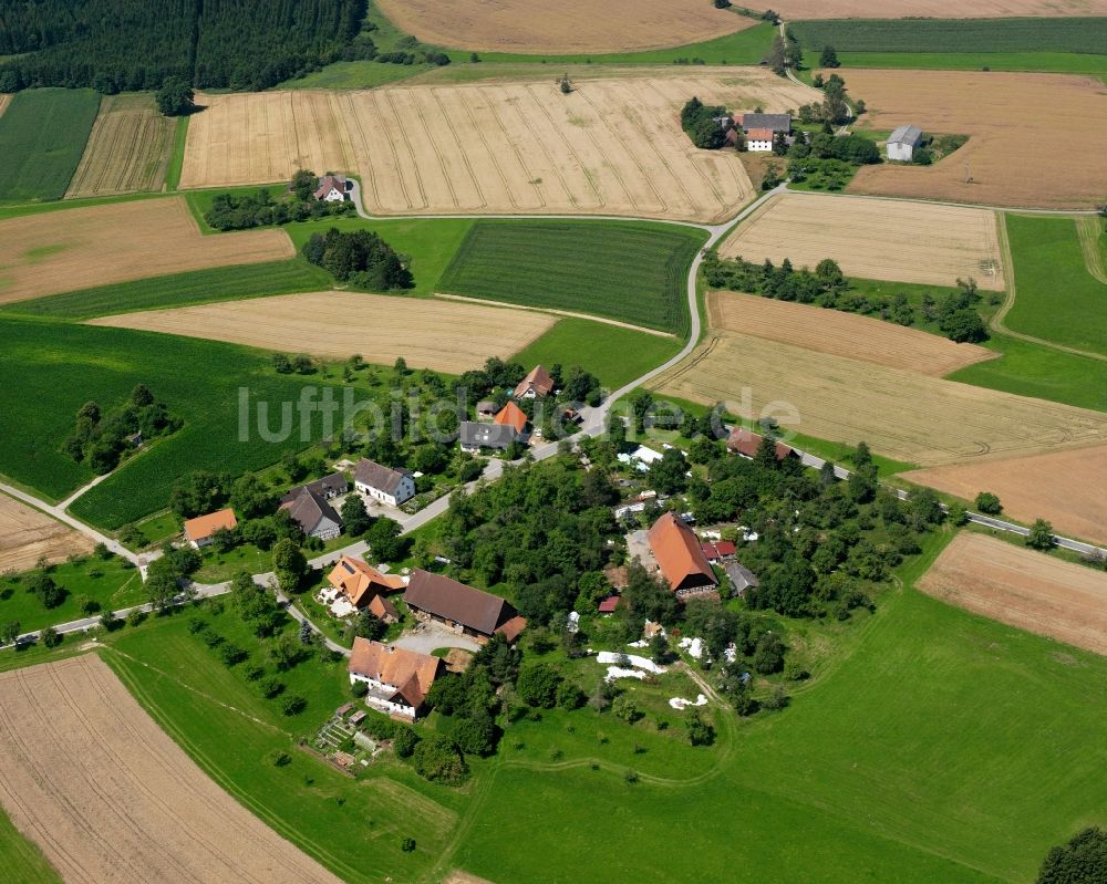 Luftbild Wald - Dorfkern am Feldrand in Wald im Bundesland Baden-Württemberg, Deutschland