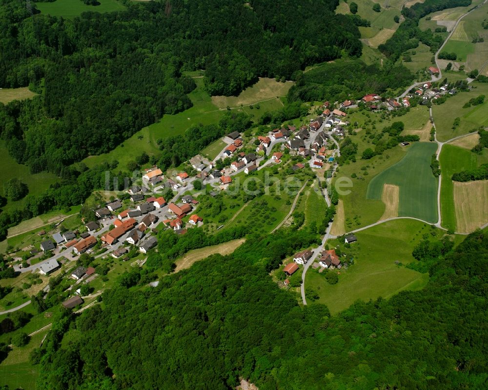 Waldshut-Tiengen von oben - Dorfkern am Feldrand in Waldshut-Tiengen im Bundesland Baden-Württemberg, Deutschland