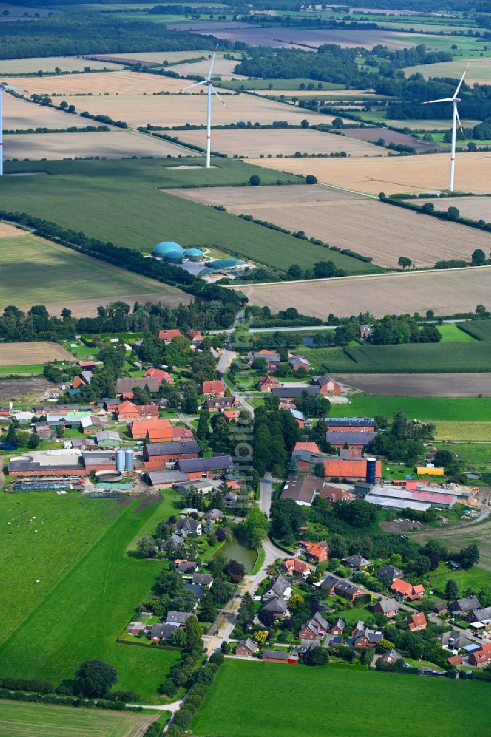 Luftbild Wangelau - Dorfkern am Feldrand in Wangelau im Bundesland Schleswig-Holstein, Deutschland