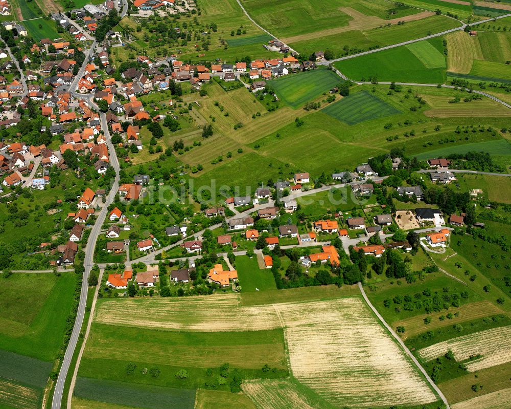 Wart aus der Vogelperspektive: Dorfkern am Feldrand in Wart im Bundesland Baden-Württemberg, Deutschland