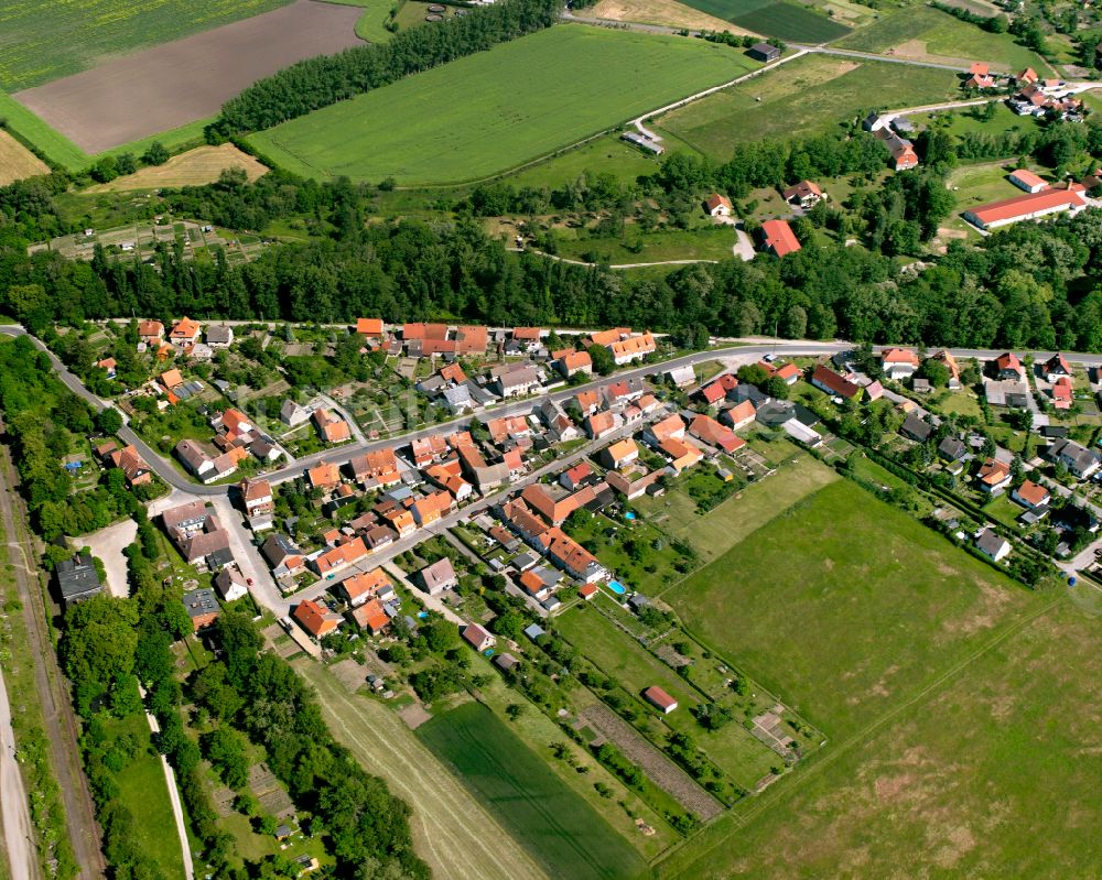 Wasserleben von oben - Dorfkern am Feldrand in Wasserleben im Bundesland Sachsen-Anhalt, Deutschland