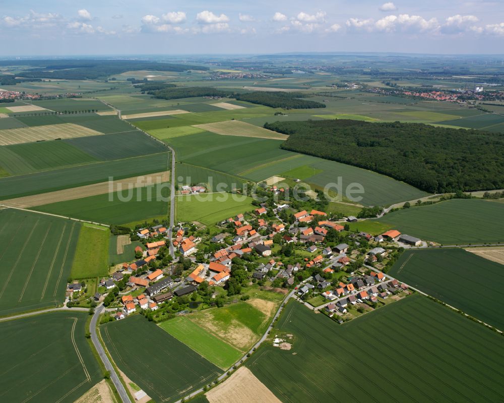 Luftaufnahme Wehre - Dorfkern am Feldrand in Wehre im Bundesland Niedersachsen, Deutschland