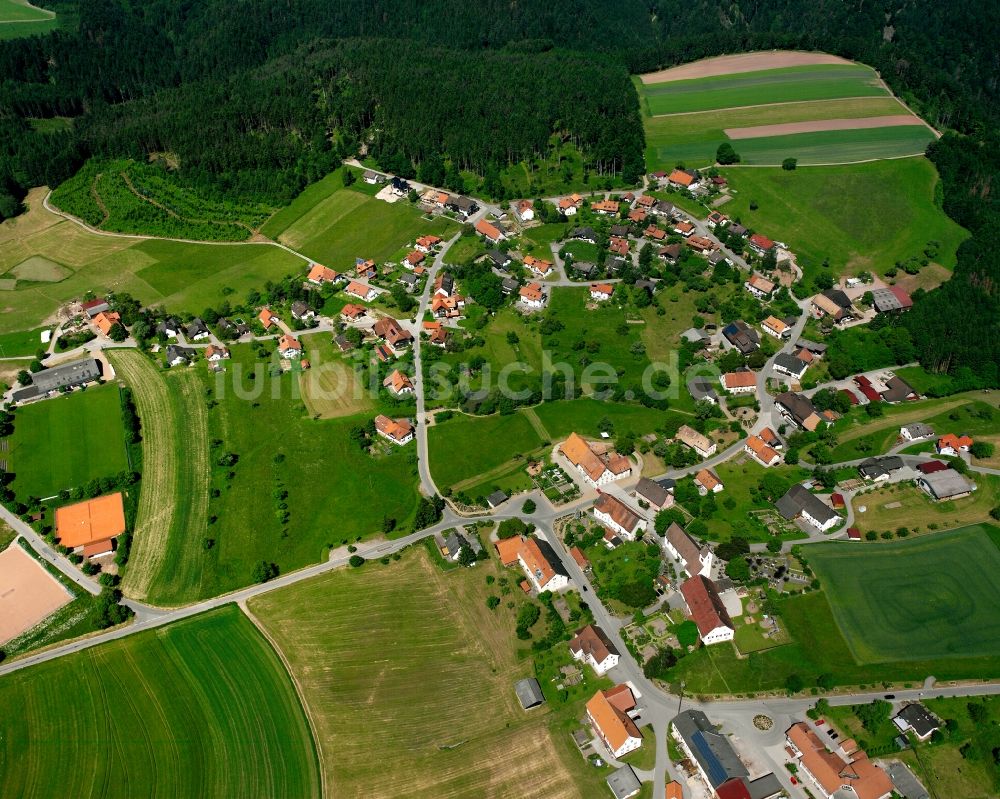 Luftaufnahme Weilheim - Dorfkern am Feldrand in Weilheim im Bundesland Baden-Württemberg, Deutschland