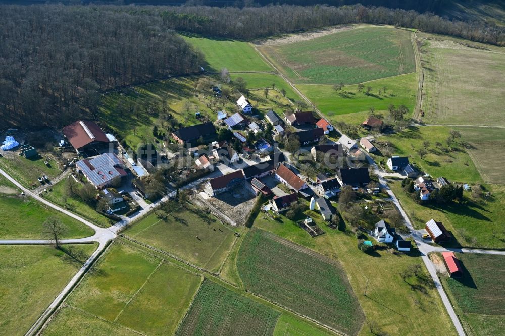 Luftaufnahme Weißbach - Dorfkern am Feldrand in Weißbach im Bundesland Baden-Württemberg, Deutschland